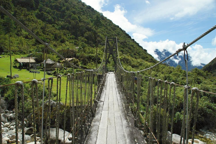 lanový most do Challapampy, Bolívie